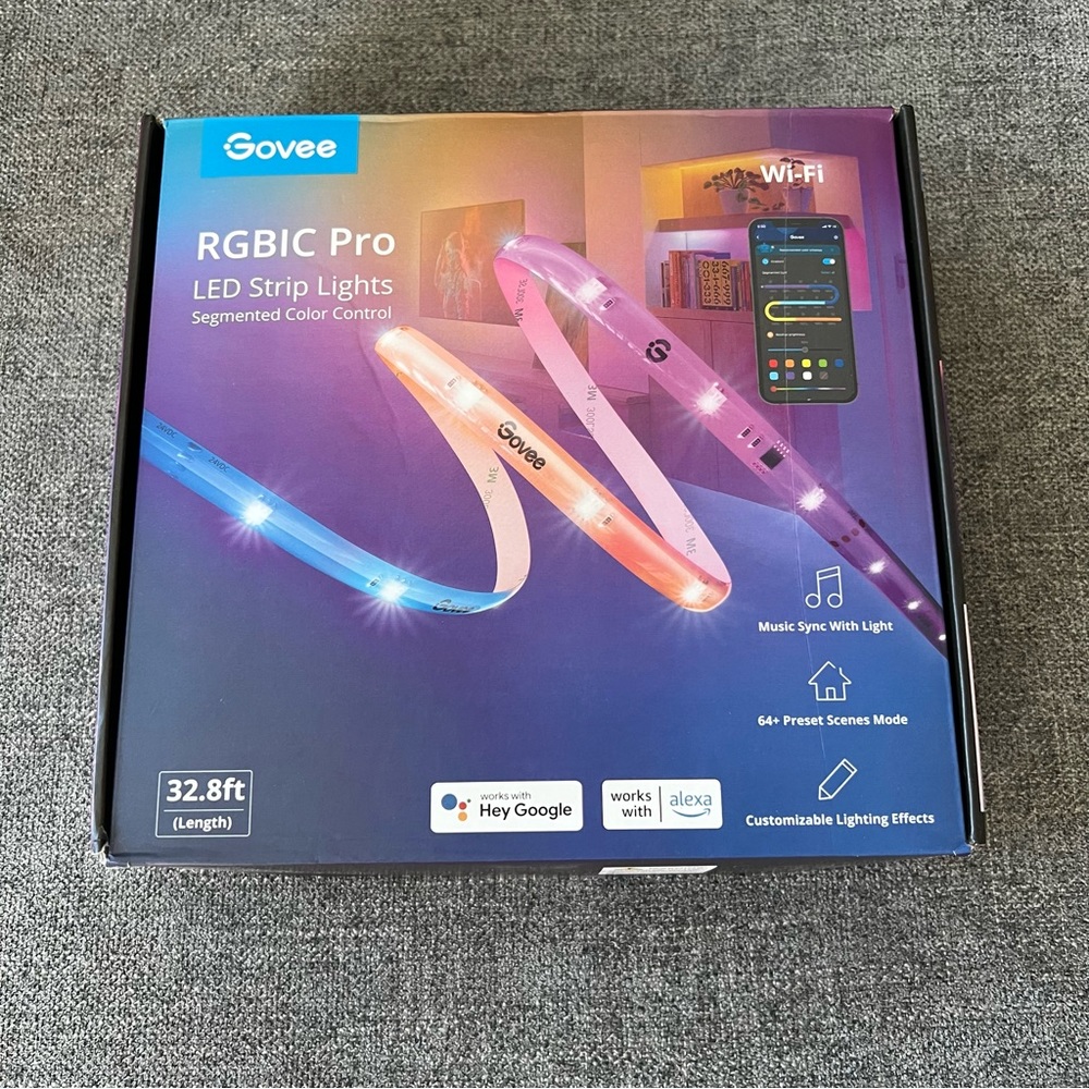 NIB Govee 32.8 ft. Wi-Fi RGBIC LED Strip Lights